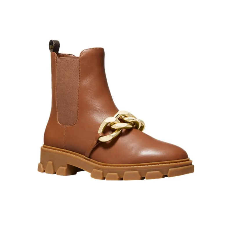 MICHAEL KORS Scarlett Short Chelsea Boots Women's Brown-2