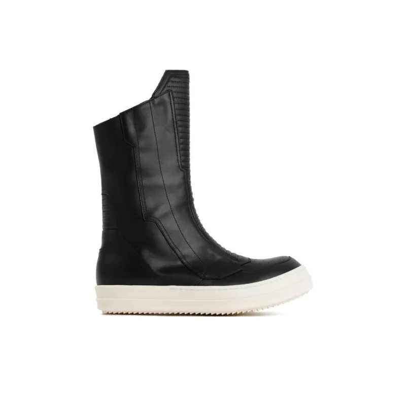 RICK OWENS Round-toe Leather Boots-1
