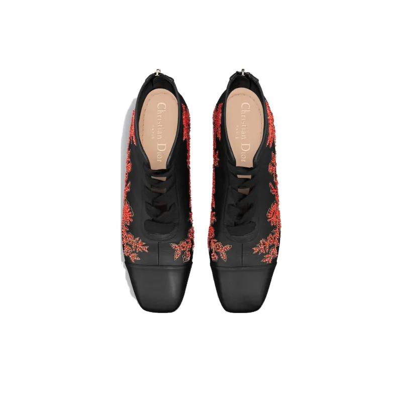DIOR Naughtily-D Ankle Boots Women's Black Red-3