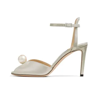 Jimmy Choo Sacora Slim Heel One Strap Sandals Women's Champagne