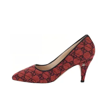 GUCCI Cone Heel High Heels Women's Red Blue