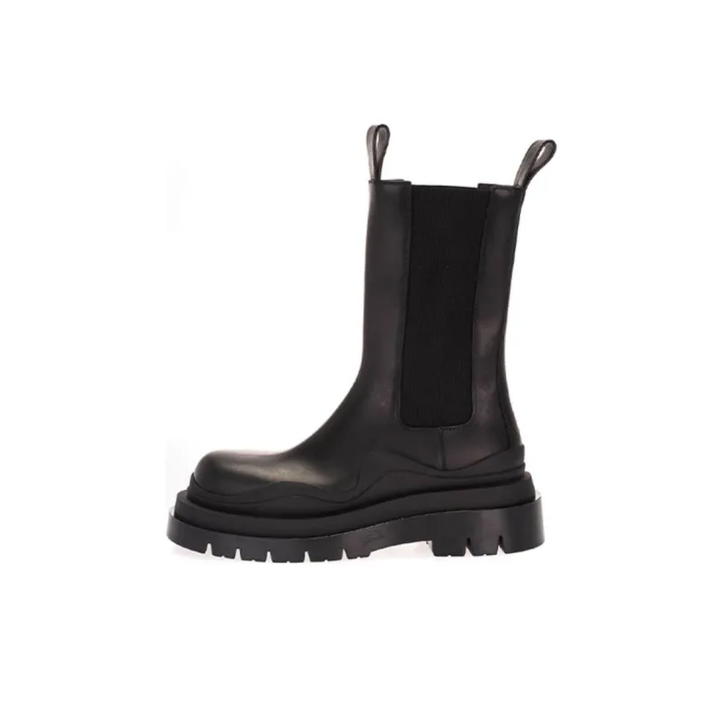 Bottega Veneta Tire Chelsea Crew Chelsea Boots Women's Black-0