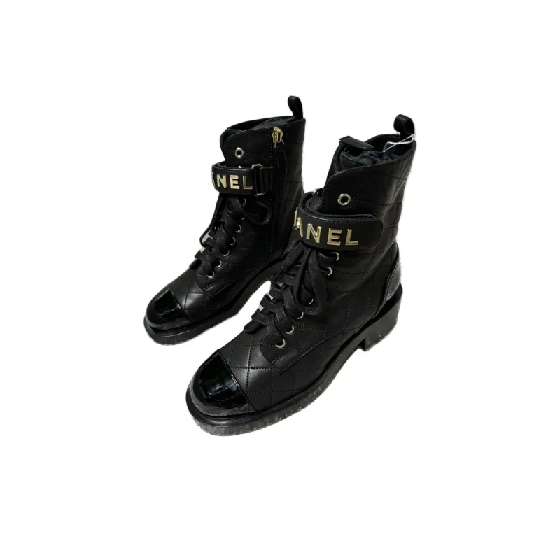 CHANEL Short Martin Boot Women's Black-2