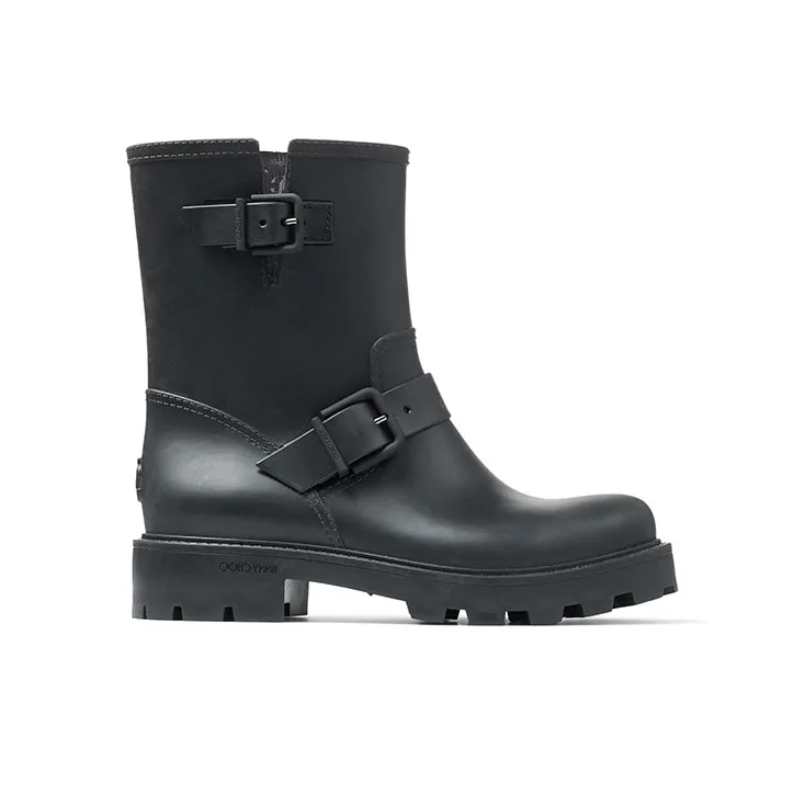 Jimmy Choo Yael Rain Boot Black Rubber-1