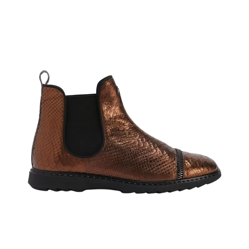 Giuseppe Zanotti Embossed crocodile Leather Ankle Boots-1