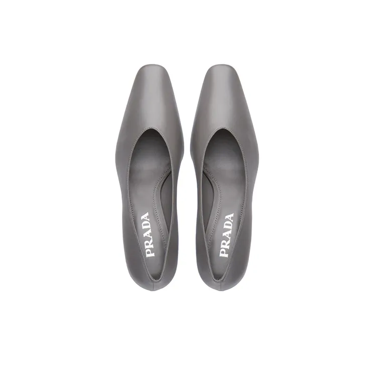 PRADA Irregular Heel High Heels Women's Silver-3