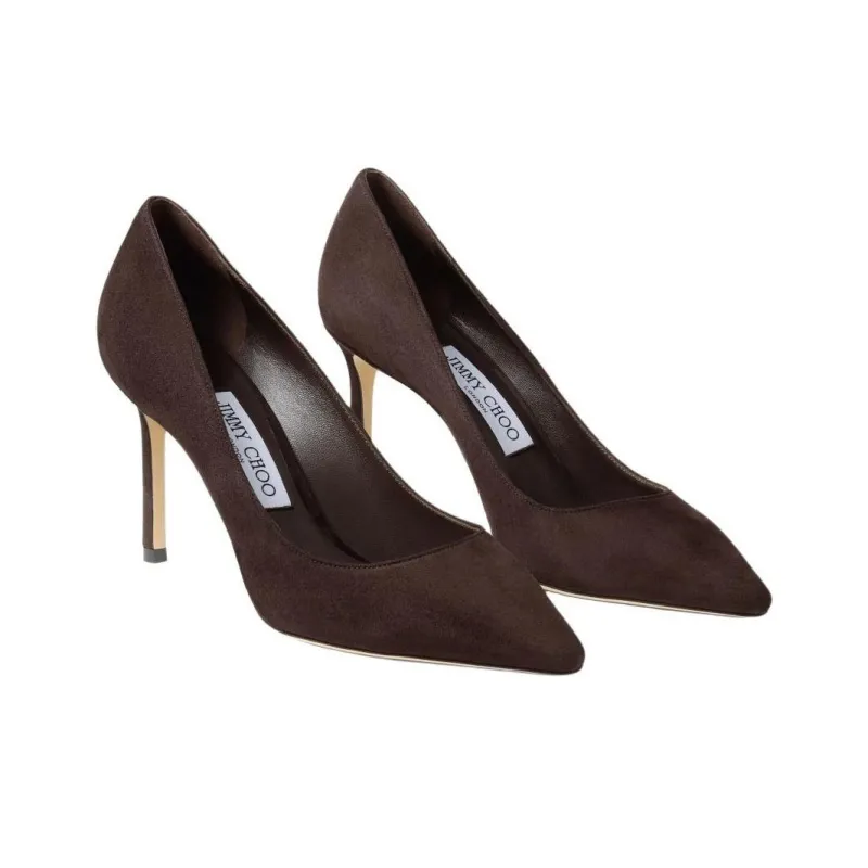 Jimmy Choo ROMY Slim Heel High Heels 8.5cm Women's Coffee-2