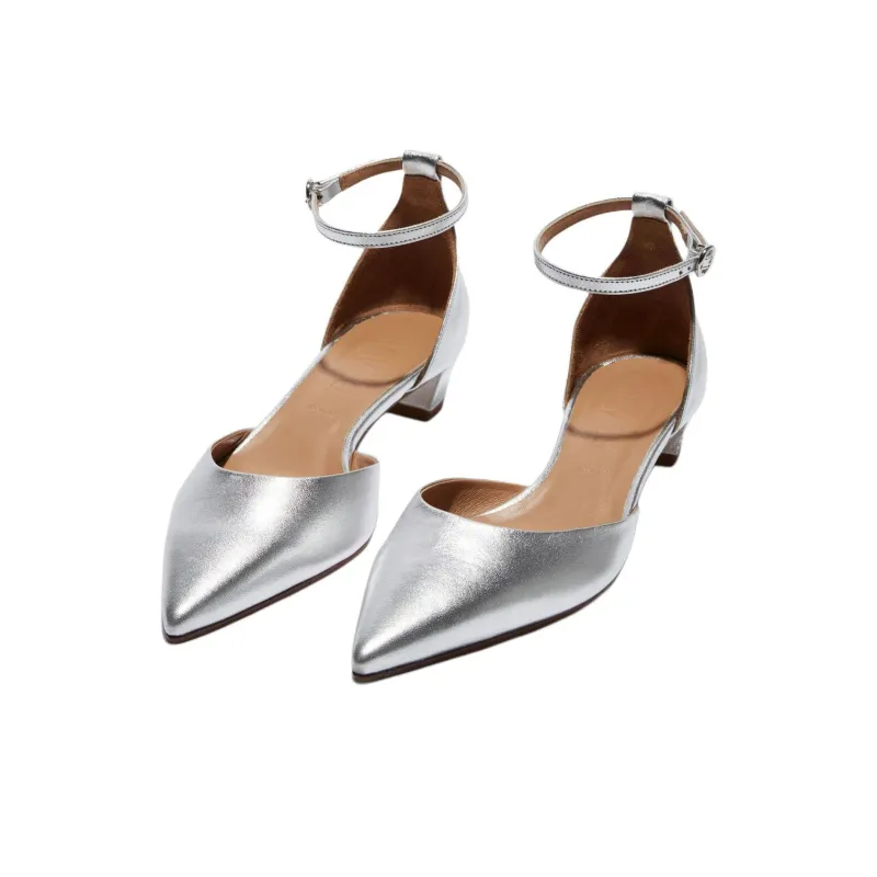 Aeyde Perrine Chunky Heel High Heels 3cm Women's Silver-2