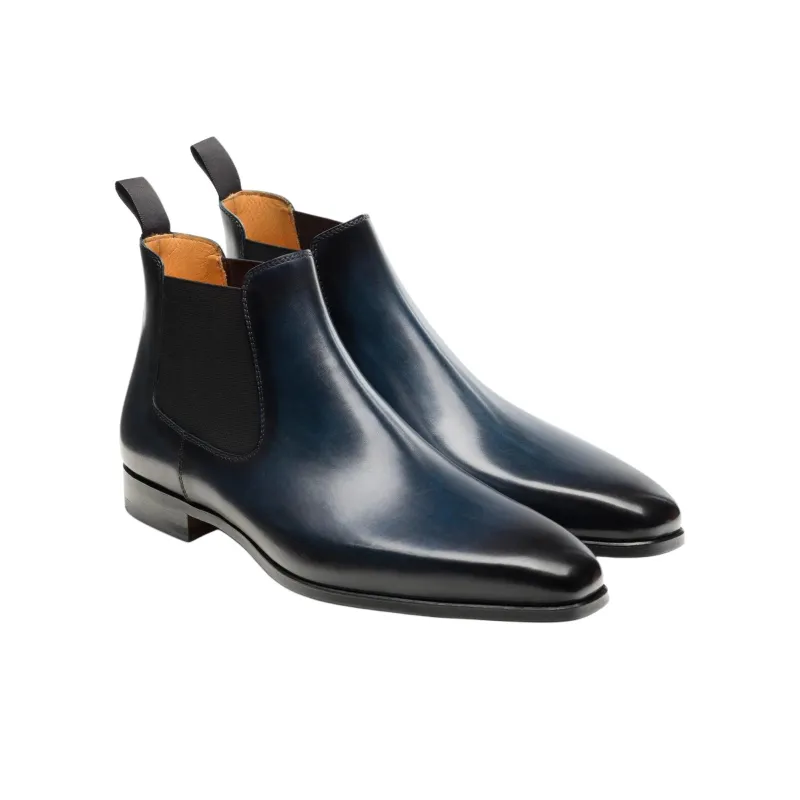 Magnanni Shaw Short Chelsea Boots Men's Marine Blue-2