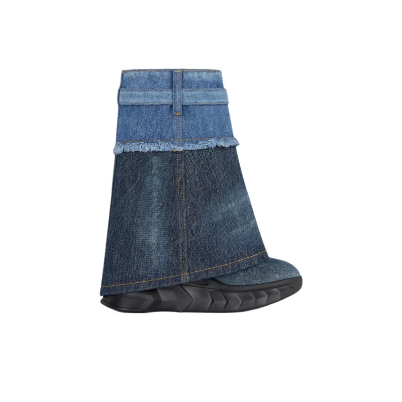 Givenchy Shark Lock Biker Ankle Boots 8.3cm Women's Blue-1