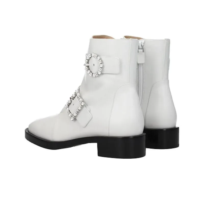stuart weitzman Side Crystal-embellished Buckle Boots-3