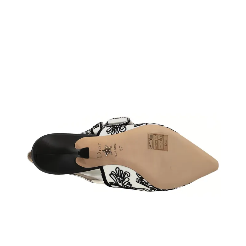 DIOR J'Adior Slim Heel High Heels Women's White Black-4