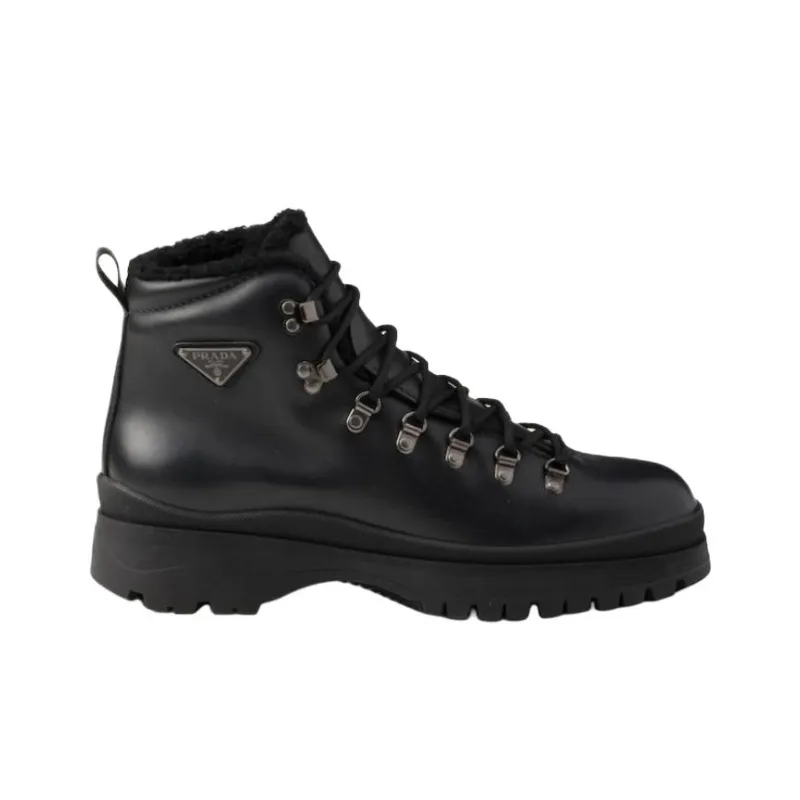PRADA Brixxen Ankle Length Outdoor Boots 4cm Men's Black-1