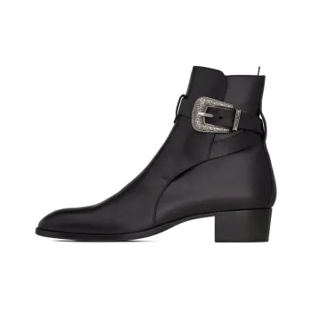 SAINT LAURENT Ankle Boots 4cm Men's Black