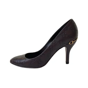 GUCCI Slim Heel High Heels Women's Dark Brown