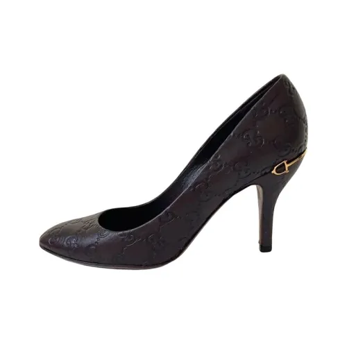 GUCCI Slim Heel High Heels Women's Dark Brown