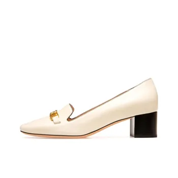 BALLY Dielle Block Heel High Heels Women's Bone White