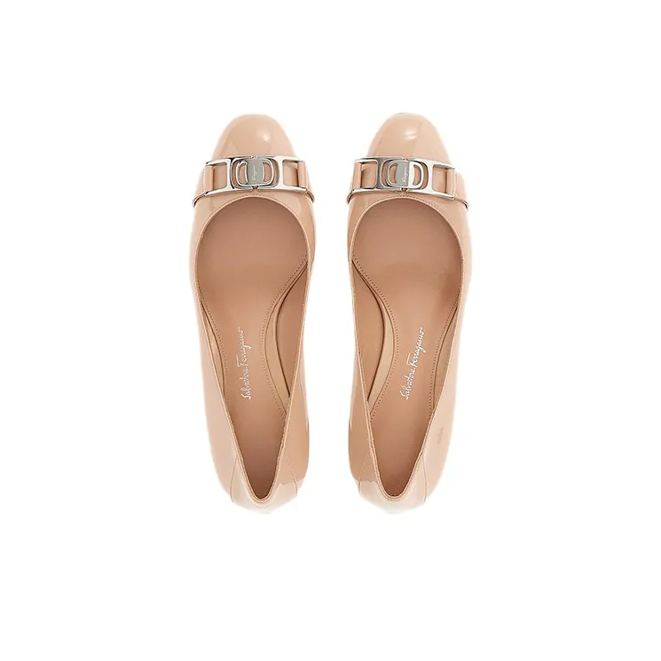 FERRAGAMO Vara Spool Heel High Heels 5.5cm Women's Brown-3