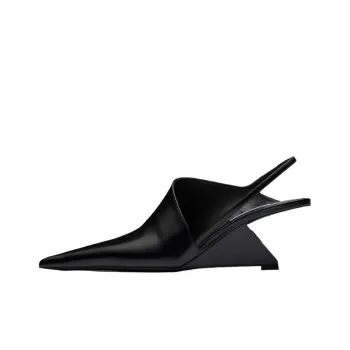 PRADA Women's Brushed Leather Slingback Pumps 'Black'