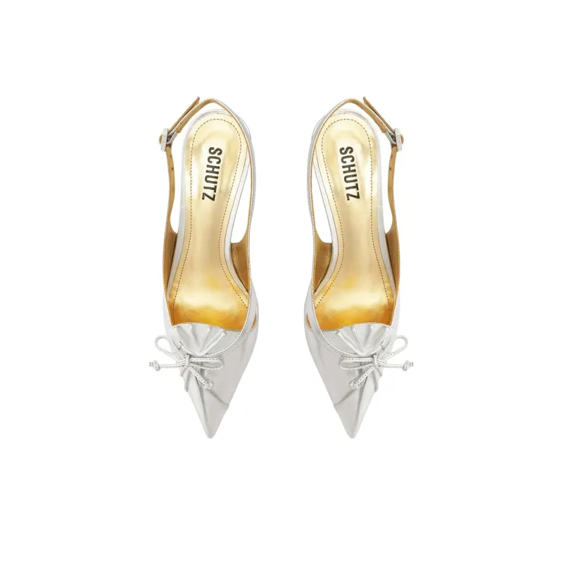 Schutz Zane Slim Heel High Heels 5cm Women's Silver-4