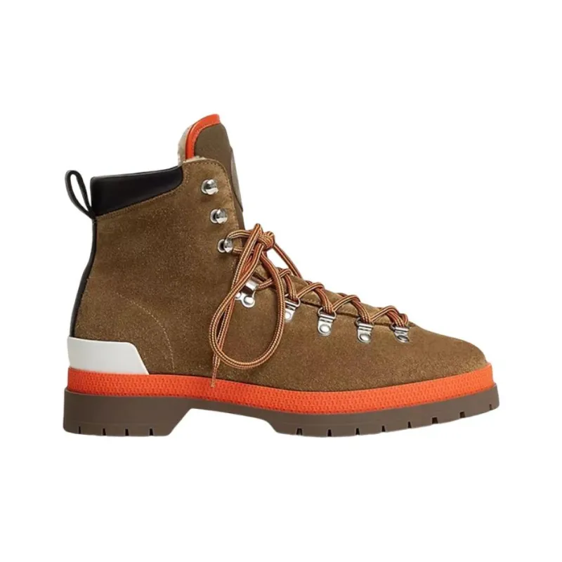 HERMES Ankle Boots Men Brown-1