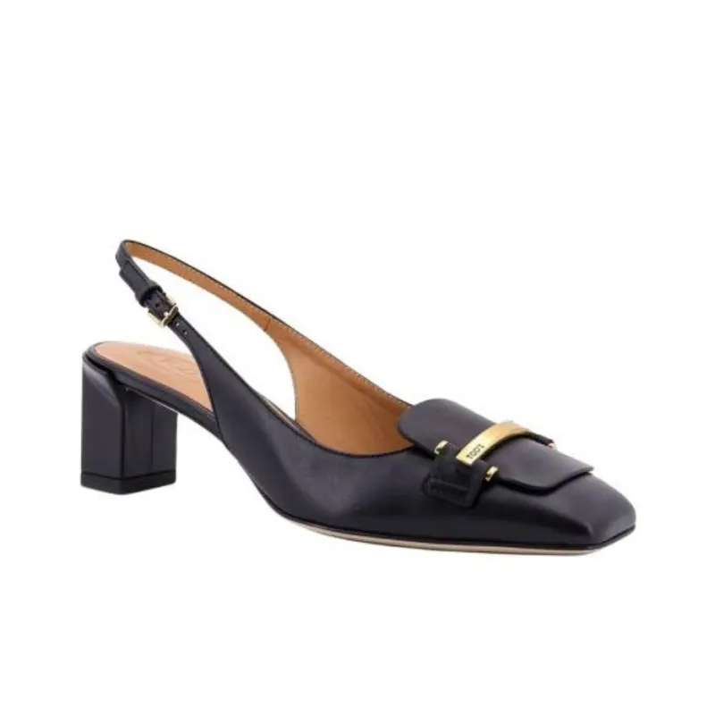 TOD'S Logo Engraved Slingback Pumps-1