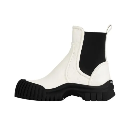 LOUIS VUITTON Ruby Short Chelsea Boots Women's Beige