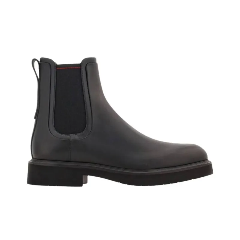 FERRAGAMO Short Chelsea Boots Men's Black-1