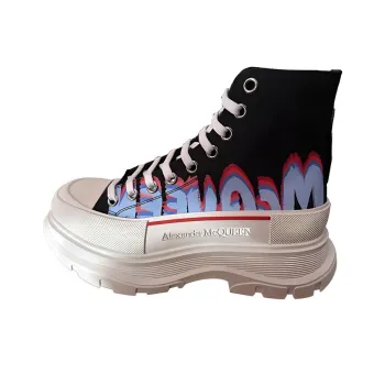 Alexander McQueen Tread Slick High Top Sneakers 'Black Blue Red'