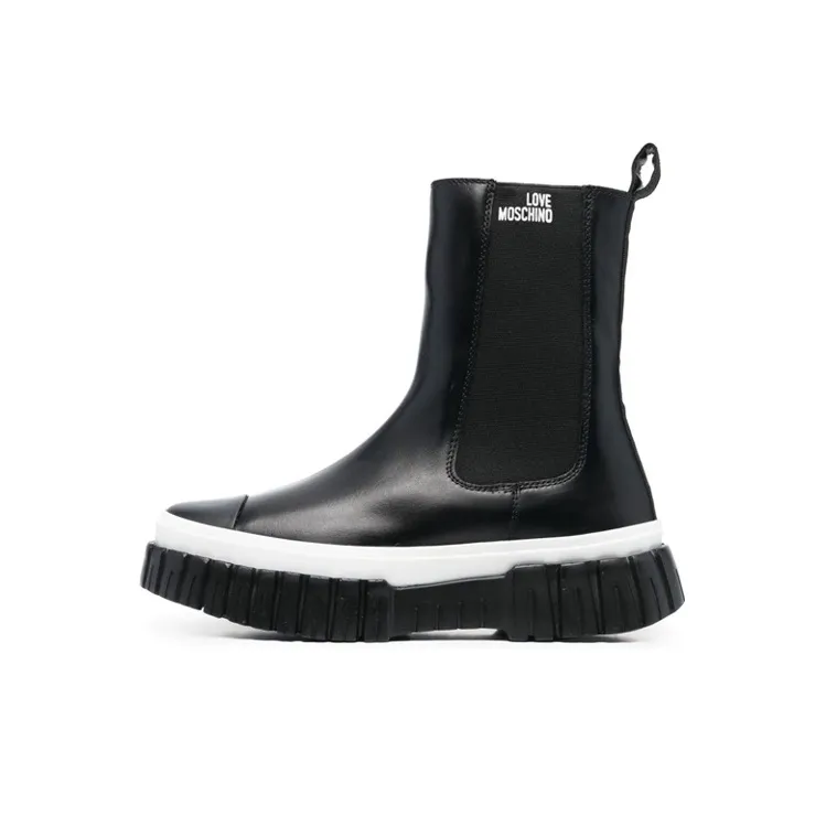 LOVE MOSCHINO Logo-print Chelsea Boots-0