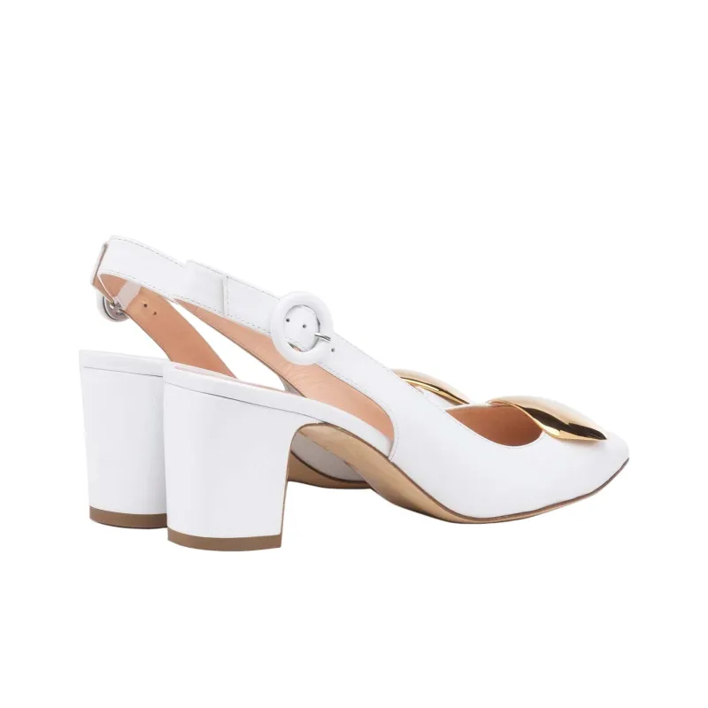 Rupert Sanderson Marina Cromato Chunky Heel High Heels 5.5cm Women's White-2