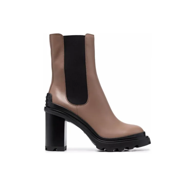 TOD'S Short Chelsea Boots Women's Umber-1