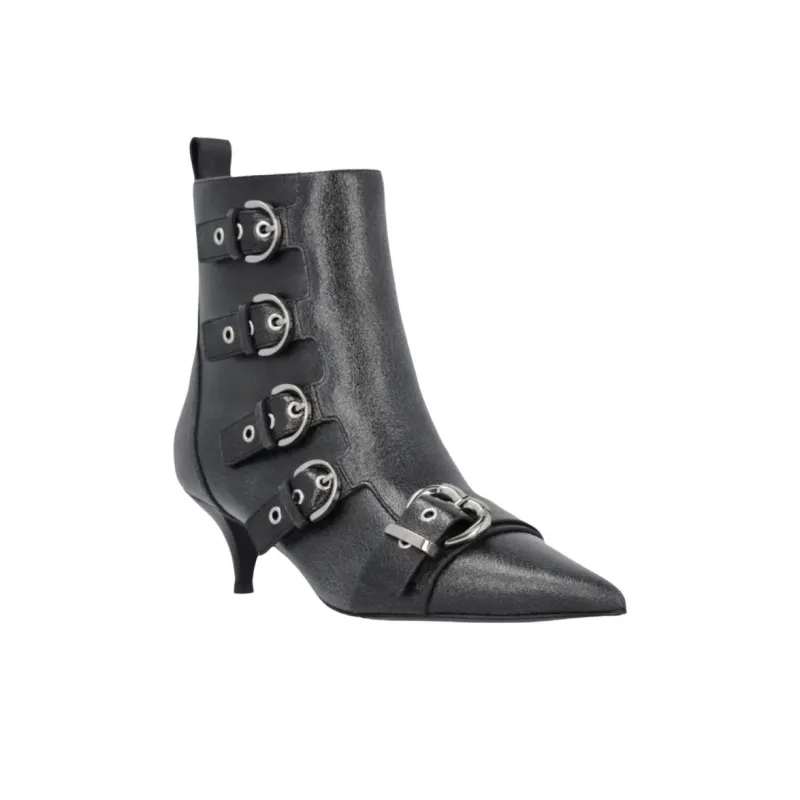 PINKO Buckled Heeled Pointed-Toe Ankle Boots Women's-2