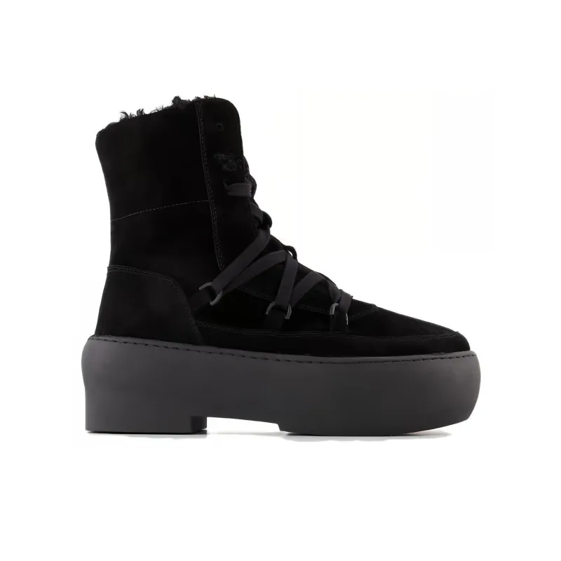 GIABORGHINI Flatform Lace-up Suede Boots-1