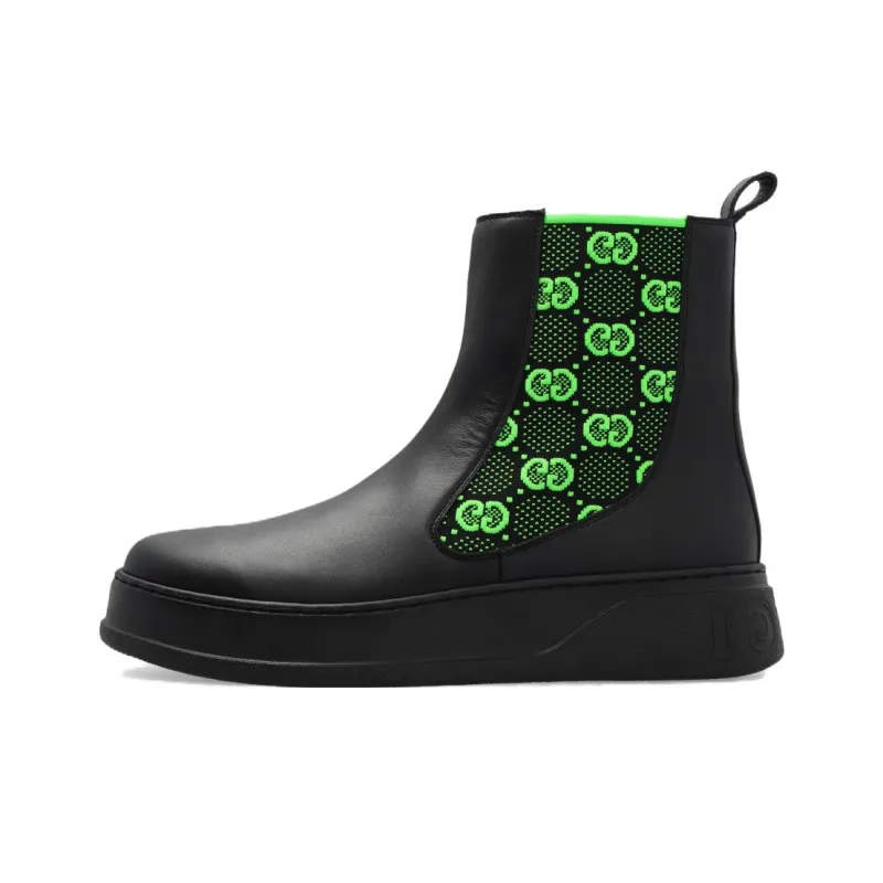 GUCCI Boot 'GG Jersey Black Neon Green'-0