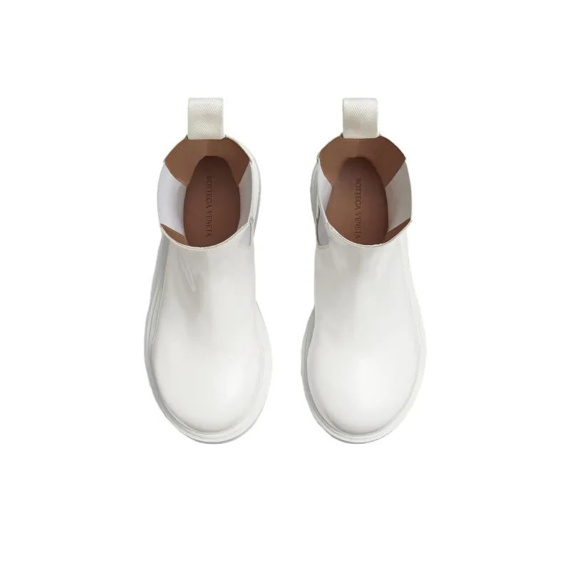 Bottega Veneta Fireman Short Chelsea Boots Women's Optical Fibers White-3