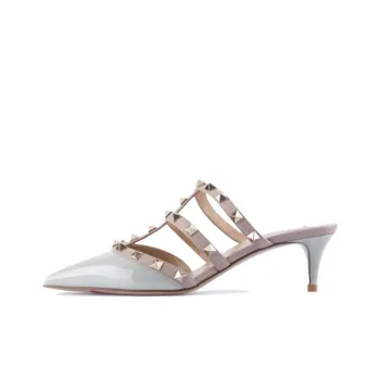 Valentino Rockstud Slim Heel High Heels 5cm Women's Gray