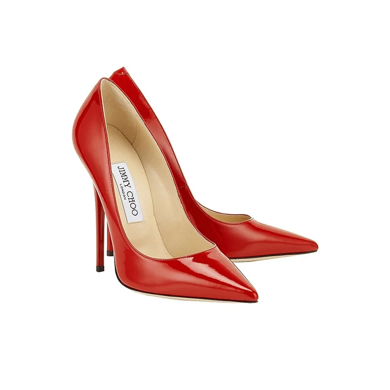 Jimmy Choo Anouk Slim Heel High Heels 12cm Women's Red-3
