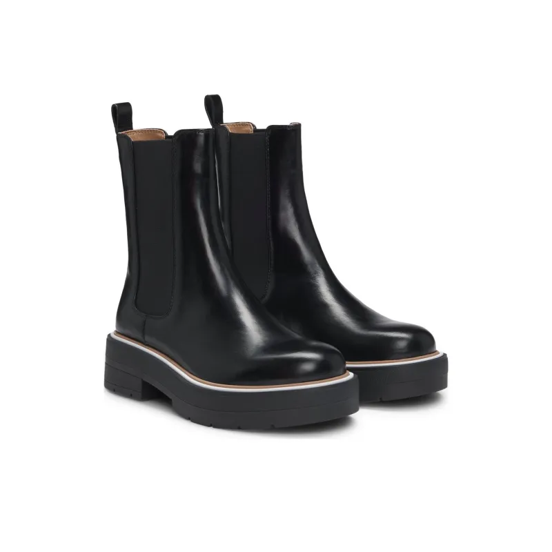 HUGO BOSS Short Chelsea Boots Women's Black-2