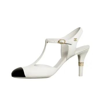 CHANEL Cone Heel High Heels Women's White