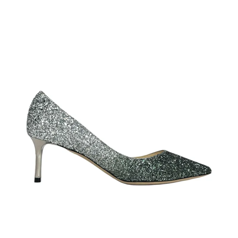 Jimmy Choo Slim Heel High Heels Women's Silver Green-1