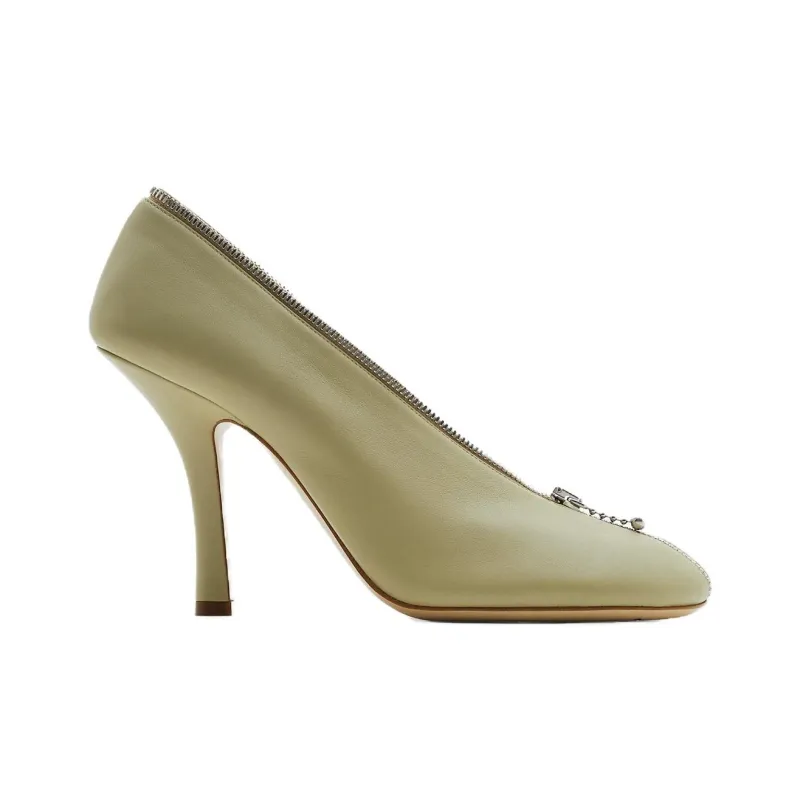 Burberry Slim Heel High Heels 10cm Women's Light Green-1