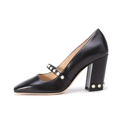 Jimmy Choo SS22 Chunky Heel High Heels 8.5cm Women's Black