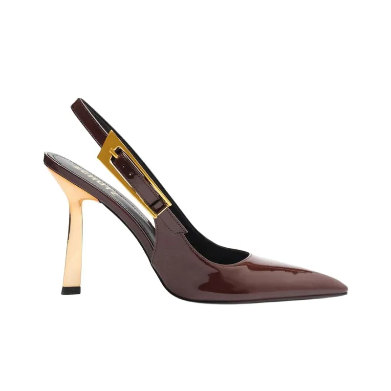 Schutz Ciara Slim Heel High Heels 10.5cm Women's Dark Brown-1