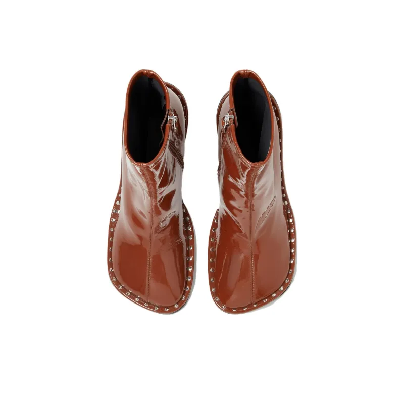 Stella McCartney Ryder Lacquered Ankle Boots-3