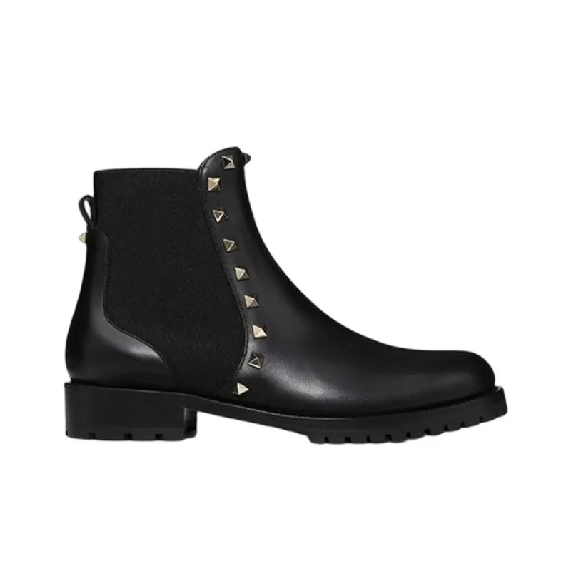 Valentino Rockstud Ankle Boots Black Women's-1