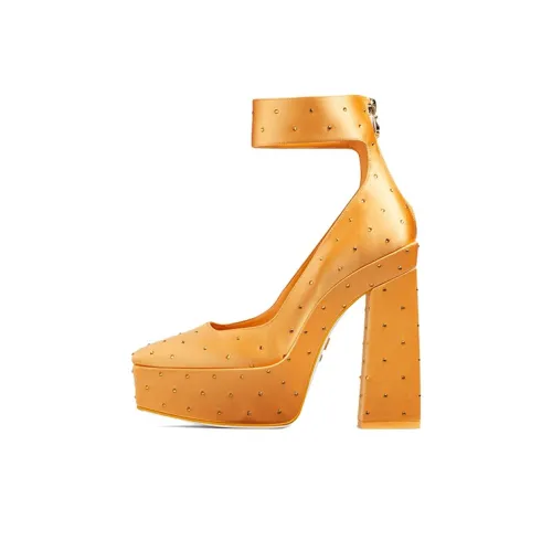 MEISHAONVZHANSHI x Jimmy Choo Platform Chunky Heel High Heels 14cm Women's Orange Sailor Venus Ai Nono