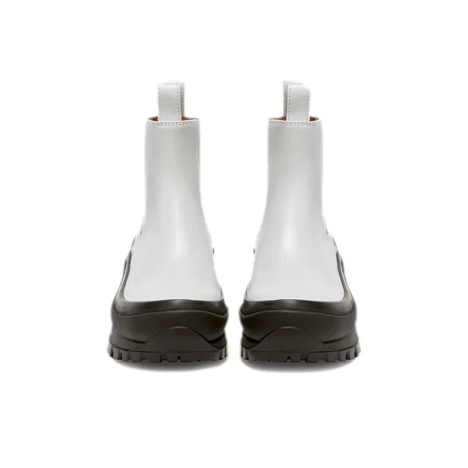 JIL SANDER Chelsea Boots Women's White Black-4