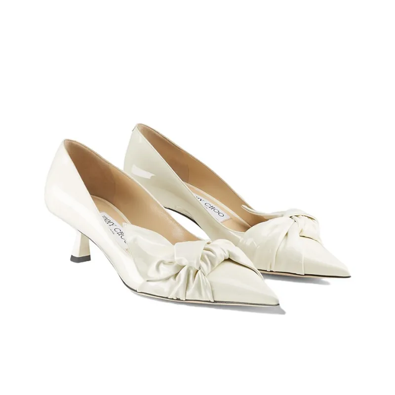 Jimmy Choo Elinor Spool Heel High Heels 4.5cm Women's White-2