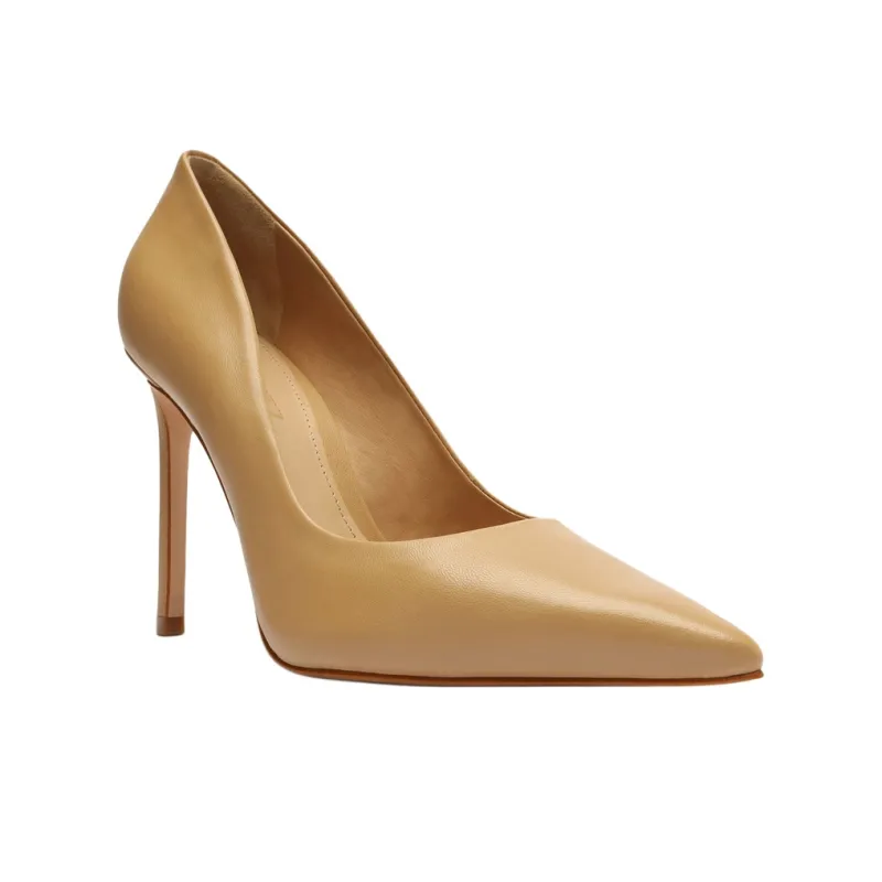 Schutz Lou Slim Heel High Heels 10cm Women's Gold-2
